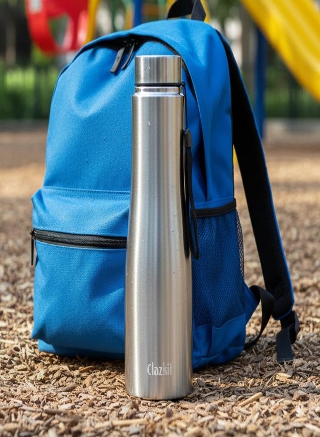 Clazkit زجاجة مياه كلازكيت أوبتيموس برو كلاسيك من الفولاذ المقاوم للصدأ سعة 1000 مل | حاصلة على شهادة الجودة الهندية (ISI) | مانعة للتسرب، مقاومة للصدأ، خالية من مادة BPA، متينة للاستخدام في الجامعة، الثلاجة، الرياضة، النادي الرياضي، اليوغا، والمكتب - سهلة التنظيف وقابلة لإعادة الاستخدام - Image 2